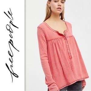 🌿 Free People We the Free Kai Henley in Washed Out Red XS